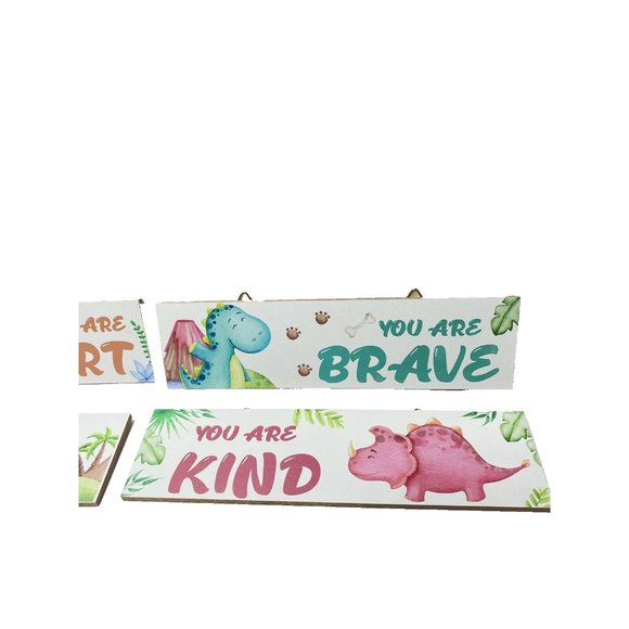 Children’s Inspirational Wall Plaques Wall Decor 4pc, You Are Smart, Kind, Brave - Picture 4 of 10